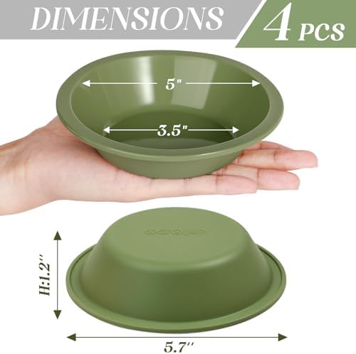 Webake 5 Inch Silicone Mini Pie Pans for Baking, Non-stick Small Tart Pan Quiche Baking Dish, BPA-Free Set of 4