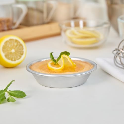 Restaurantware Aluminum Gauge Mini Pie Pan, 4.4 In, 12 Pack