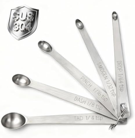 18/8(304) Mini Measuring Spoon Set, Small Teaspoon for Tiny Measurement