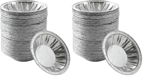 Waytiffer 100 Pack - Pie Pans 4 inch,Mini Pie Tins HEAVY-DUTY Disposable Aluminum Foil Tart/pie Pans for Baking Easily Stack & Store, Freeze & Reheat