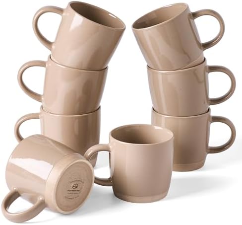 famiware Milkyway Coffee Mugs of 8, 13 oz Mug Set, Ceramic Cup with Handle