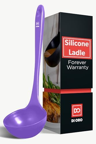 DI ORO Silicone Ladle - Soup & Serving, 600F Heat Resistant, Lavender