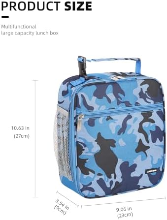 Lovoeo Lunch box Lunch bag for men women Insulated Lunchbox Lunch bags for Work Picnic Travel (Blue camo)