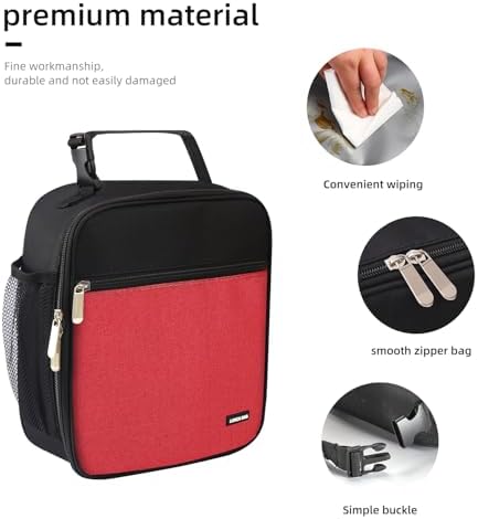 Lovoeo Lunch box Lunch bag for men women Insulated Lunchbox Lunch bags for Work Picnic Travel (Thicken hot red)
