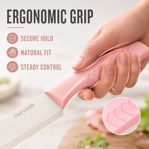 Knife Set with Built-in Sharpener Block, Dishwasher Safe