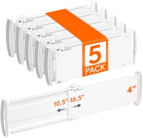 Lifewit 5 Pack 4" High Drawer Dividers, Adjustable Drawer Organizer Clothes