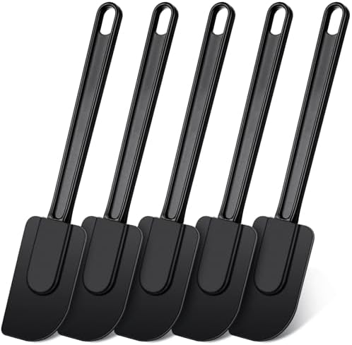 Meekoo 5 Pcs 10 Inch Rubber Spatula High Heat Resistant Silicone Spatula