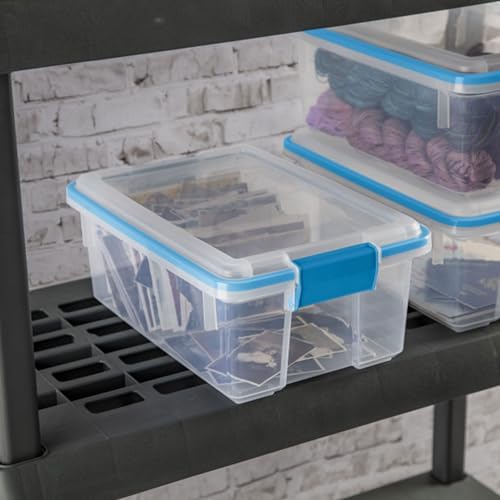 Sterilite Gasket Storage Box with Lids for Home & Office, 12 Quart, 18-Pack
