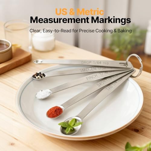 18/8(304) Mini Measuring Spoon Set, Small Teaspoon for Tiny Measurement