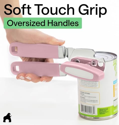 GORILLA GRIP Original Model Stainless Steel Manual Can Opener, Pink