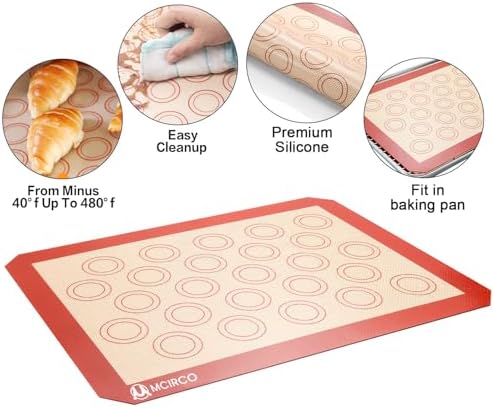 Stainless Steel Baking Sheet Tray Cooling Rack with Silicone Baking Mat Set, Cookie Pan with Cooling Rack, Set of 9 (3 Sheets + 3 Racks + 3 Mats), 10/12/16 Inch, Easy Clean (Pack of 2)