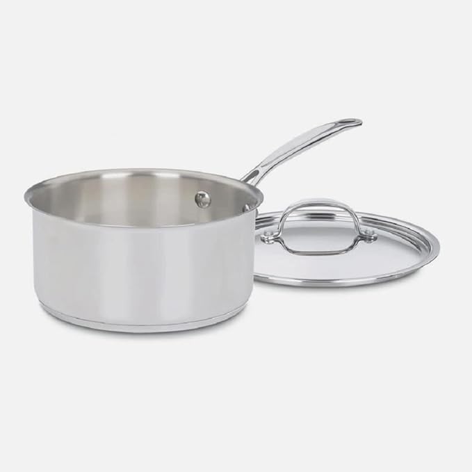 Cuisinart 1 Quart Saucepan w/Cover, Chef's Classic Stainless & Saucepan w/Cover, Chef's-Classic Stainless Steel Cookware & 1.5 Quart Saucepan w/Cover, Chef's Classic Stainless Steel Cookware