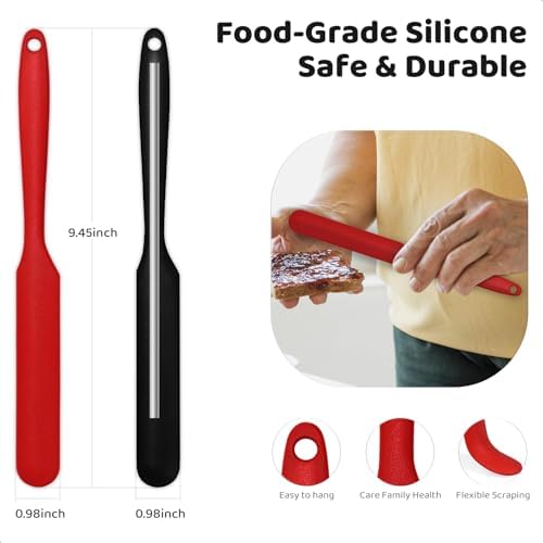 MOJOTORY Silicone Jar Scraper, 2 PCS Long Handle Spatula