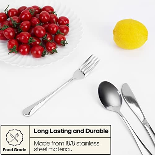 Travel Utensils with Case, Quatish Portable Silverware Set for Work, Stainless Steel Reusable Travel Cutlery, Fork and Spoon Set for Camping, Picnic, Gadgets, Lunch Box for Men, Christmas Gift, Silver