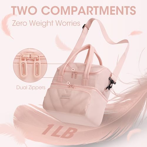 Double Decker Lunch Bag Women Men With Cup Holder, Pink