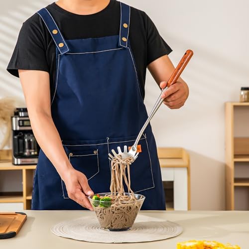 FJNATINH 304 Stainless Steel Kitchen Utensil Sets-6 PCS Wok Spatula Sets Cooking Utensil Tools Spatula, Soup Ladle, Skimmer, Slotted Spatulas Tunner, Spaghetti Spoon