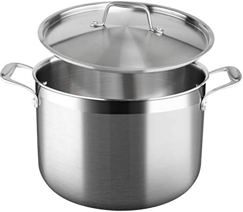 Duxtop Tri-Ply Stainless Steel Stock Pot with Lid 8 Quart