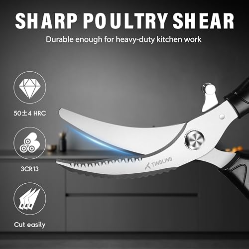 Poultry Shears Heavy Duty for Meat: Easy to Spatchcocking Kitchen Scissors