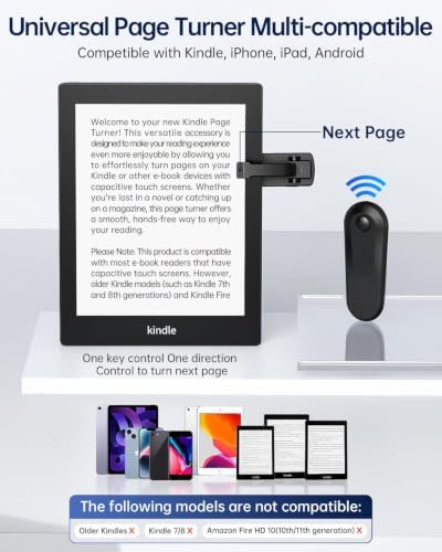 Kindle Stand with Remote Page Turner, Kindle Holder for Reading in Bed