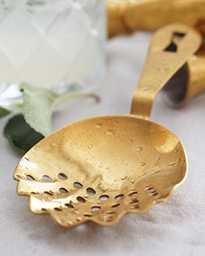 Barfly , Scalloped Julep Strainer, Gold