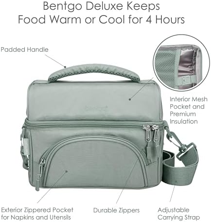 Bentgo Deluxe Insulated Lunch Bag with Adjustable Strap & Outer Pocket