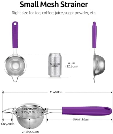U-Taste Fine Mesh Strainer, 18/8 Stainless Steel Sieve 30 Mesh, S/Purple