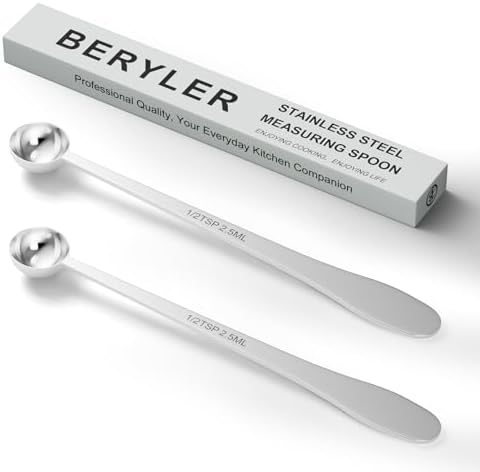 2PCS 1/2Teaspoon(1/2tsp, 2.5ml) Extra-long Handle Measuring Spoon
