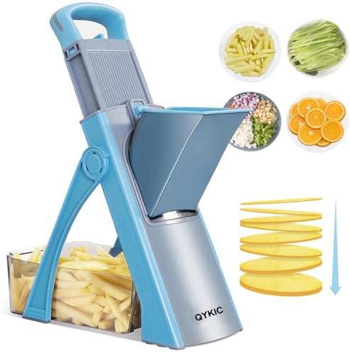 QYKIC Safe Mandoline Slicer for Kitchen, Adjustable Potato Slicer Pro