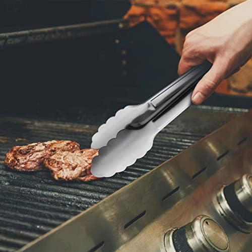 Serving Tongs, Stainless Steel Kitchen Cooking Food Buffet Salad Appetizer Tong 6 Pack 9 Inch