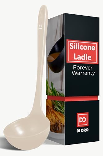 DI ORO Silicone Ladle - Soup & Serving, 600F Heat Resistant, Clay