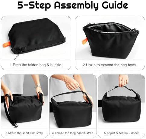 SUOXU Insulated Lunch Bag, Reusable Thermal Lunch Box Tote for Women & Men (Black)