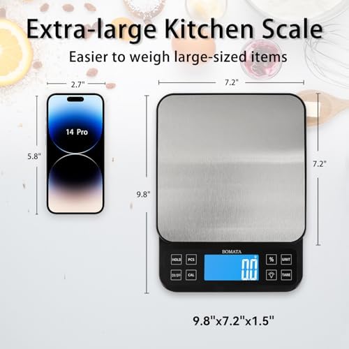BOMATA Large Kitchen Scale 0.1g/0.001oz High Precision, 11lb Bakery Scale