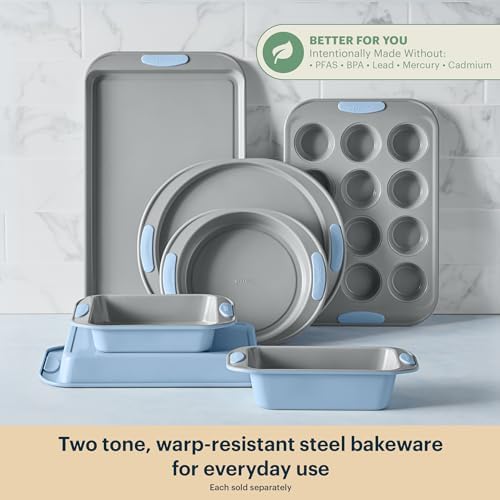 Pyrex 3-Piece Metal Cookie Sheet Bakeware Set, Cerulean