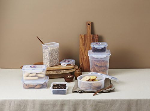 LOCK & LOCK Easy Essentials Food Storage lids/Airtight containers, BPA Free, Square-20 oz-for Coffee, Clear
