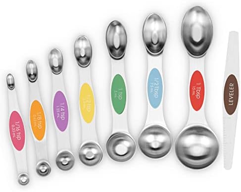 Aovchei 8 pcs Multi-Color Magnetic Measuring Spoons Set
