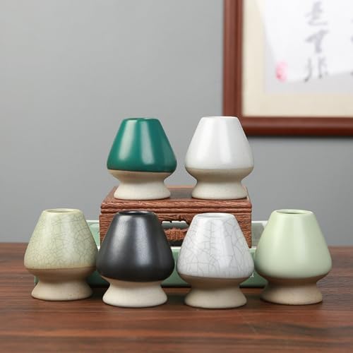 Ceramic Matcha Whisk Holder Stand for Bamboo Matcha Chasen (Light Green)