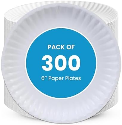 Perfectware - Kitchen essentials Paper Plate 6-300 6" Paper Plate, White (300 Count/pack)