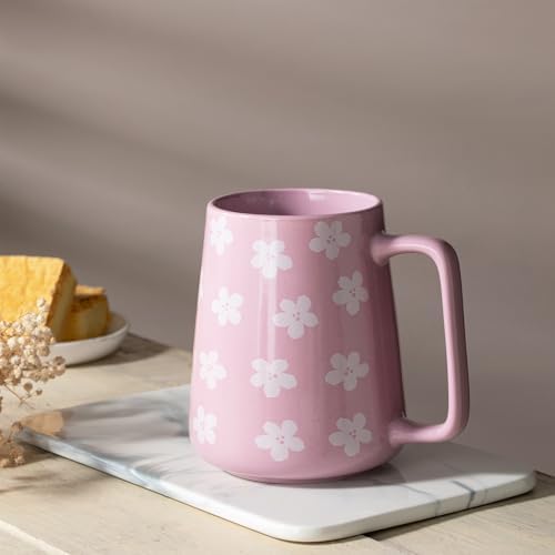 24 oz Large Ceramic Coffee mugs, Extra Large Cup, Big Handle (24 oz violet)