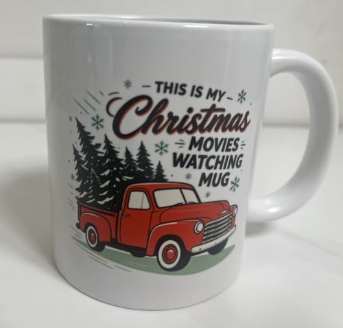 Christmas Movies Watching Coffee Mug,11oz Xmas Holiday Ceramic Cup