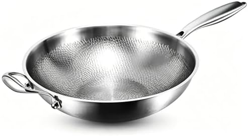 Toutrop Titanium Hammered Pan Pro,Frying Pans Nonstick,Flat Bottom Non-stick Wok,Durable Scratch-Resistant Non Stick Titanium Pans for Cooking,14Inch