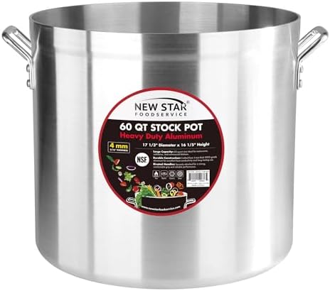 New Star Foodservice 60 Qt Aluminum Stock Pot, No Cover