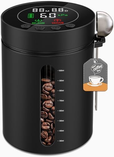 Automatic Vacuum Coffee Canister, 1.3L Coffee Container with LED Display