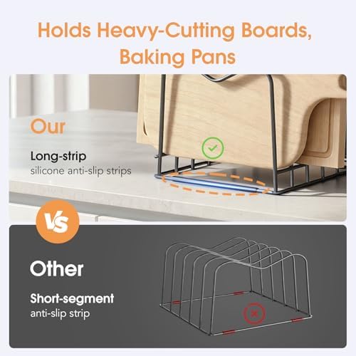 ORDORA 2PC Cutting Board Organizer Holder, Baking Sheet Rack for Kitchen
