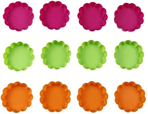 Webake Silicone Mini Tart Pan Non-stick Mini Quiche Molds Holiday Small Pie Baking Pan 3-1/4 Inch Tart Mold, Wax Melt Liners Individual Baking Cups European Food Grade (12 Pack)