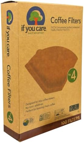 If You Care Coffee Filters No. 4, 100 Count – Unbleached, Chlorine-Free Paper Filters, FSC Certified, Compostable [Pack of 4]