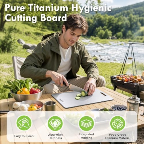 100% Titanium Cutting Board Set of 3, Double-Sided Kitchen Boards