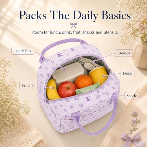 Bluboon Lunch Bag for Women Men Cute Corduroy Lunch Tote Bags Reusable Insulated Lunch Box Large Capacity Reusable Insulated Cooler for Work Picnic or Travel