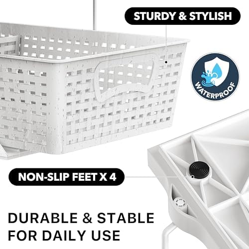 Simple Houseware 2 Tier Pull-Out Sliding Drawer Under Sink Storage, White