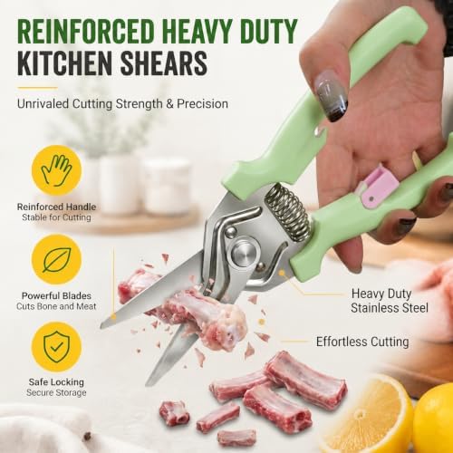 Kitchen Scissors, Stainless Steel Poultry Shears, Sharp Heavy Duty Scissors