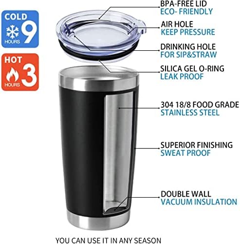 HASLE OUTFITTERS 20oz Tumblers Stainless Steel Mugs with Lid Double Wall Vacuum Insulated Coffee Cups for Cold & Hot Drinks (20oz-Mix, 12 Pack)